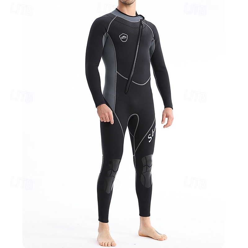 Men's 1.5mm Neoprene Diving Suit Full Wetsuit Rash Guard Stretchy Long Sleeve Front Zipper - Surfing Snorkeling Scuba Patchwork Winter 2026 - $75.99 –P6