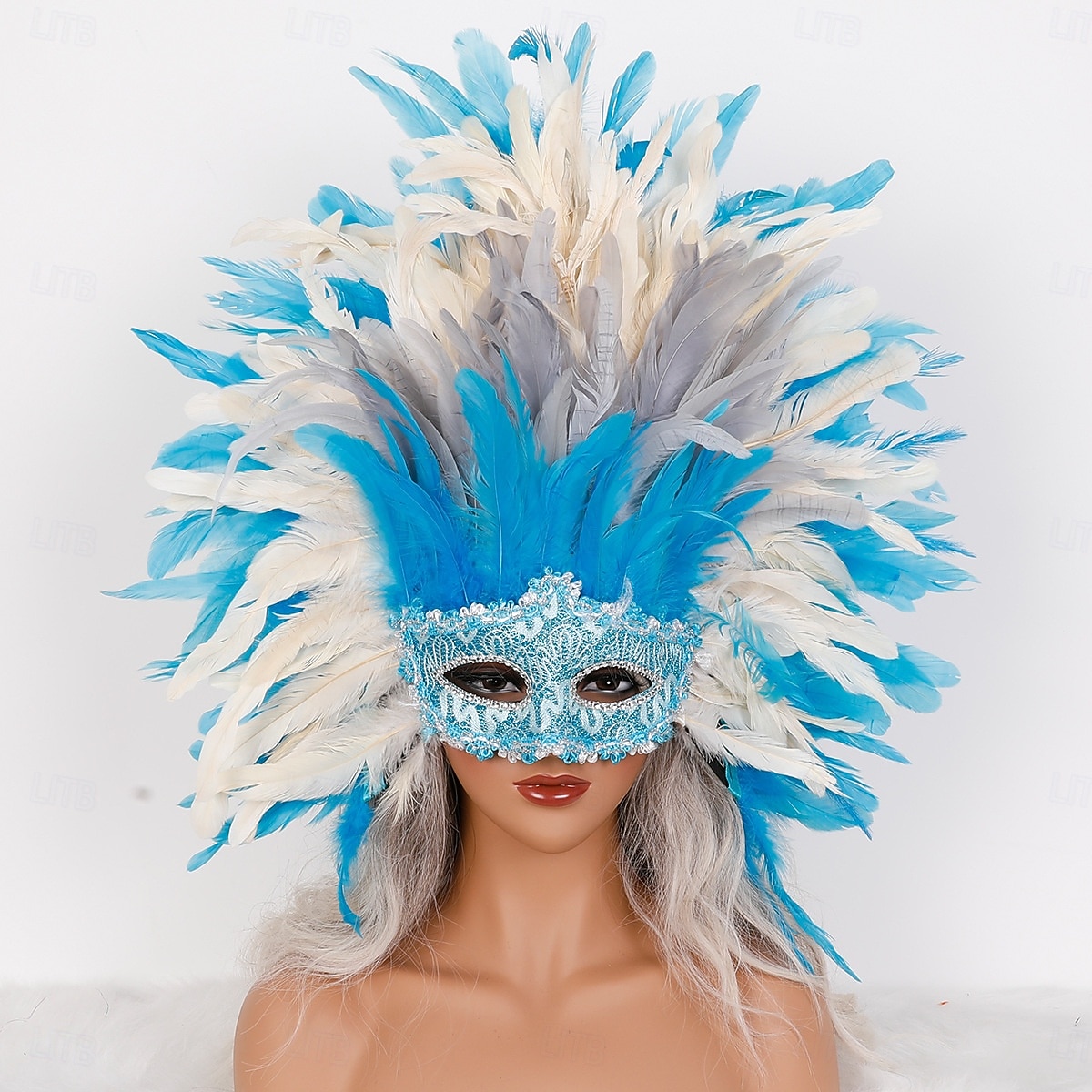 Karnevaali 2026 Rio Karnevaali Samba Lisävarusteet Karnevaali Höyhenmaski Päähine Punainen Oranssi  Valkoinen Täysin Höyheninen Maski Brasilia Festivaali Esityspuku 2026 - $42.99 –P5