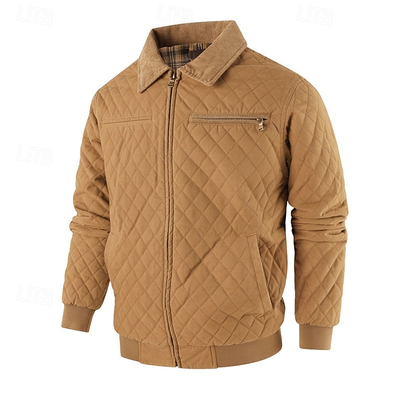 Per uomo Cappotto Invernale Giacca trapuntata Giacca Casual Casuale Quotidiano Calore Termico Tasca Cerniera completa Autunno Inverno Semplice Streetwear Quotidiano Collo ripiegato Regolare Nero del 2026 a $63.99 –P6