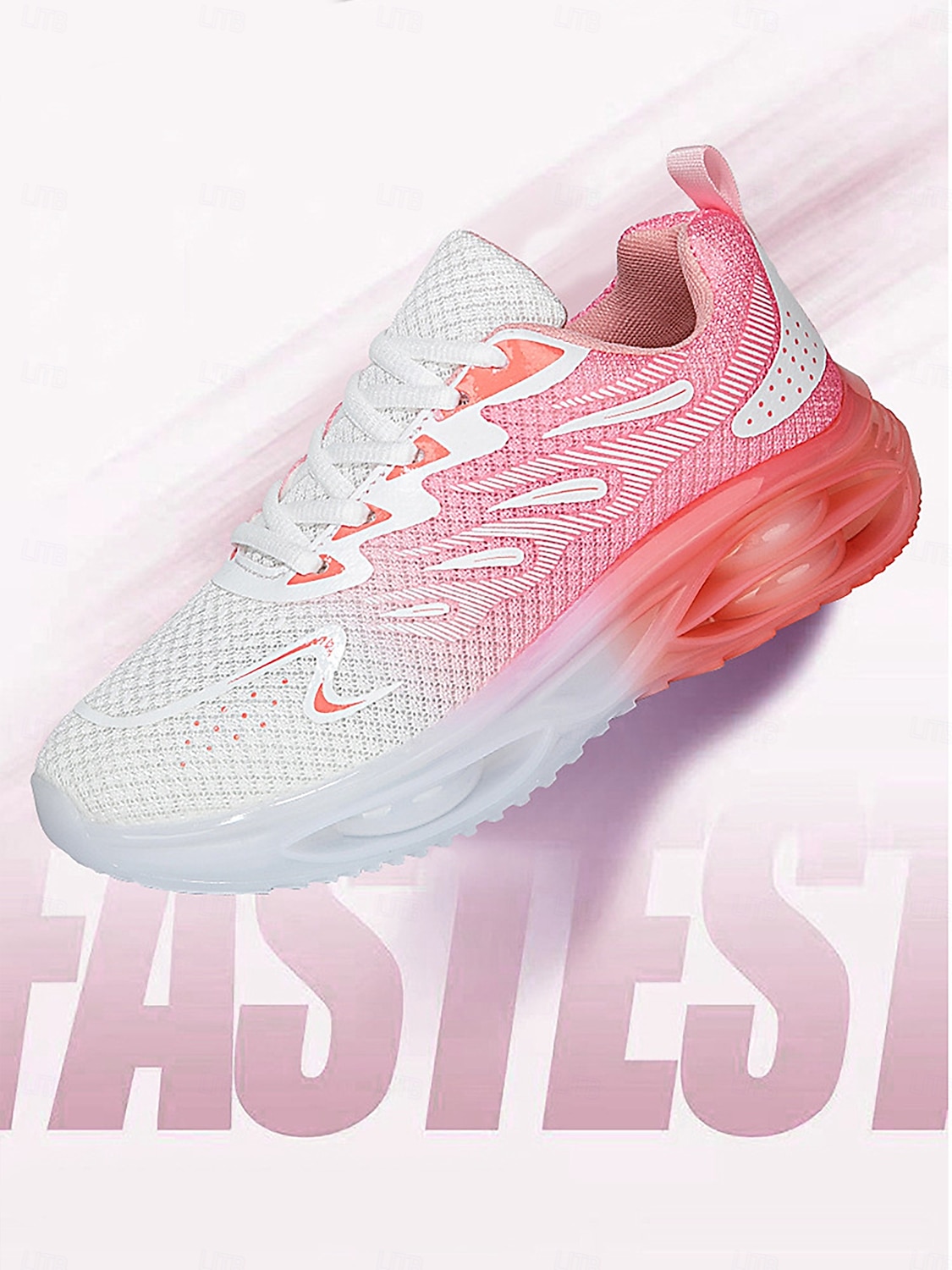 Tênis feminino rosa com amortecimento a ar – calçado leve em mesh com degradê rosa, design respirável, confortável para corrida, caminhada, treinos na academia e uso casual. de 2026 por $32.99 –P1