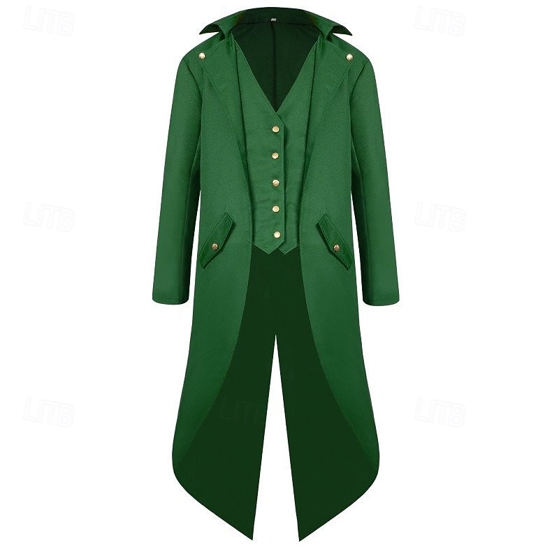 Vittoriano Medievale Steampunk Cappotto Giacca Frac Gentiluomo Costume Per uomo Halloween Carnevale Mascherata Feste Bambini Adulti Cappotto del 2026 a $41.99 –P1