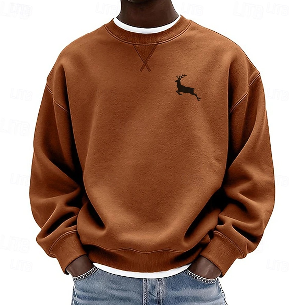 Homens Veado Moletom Manga Longa Moletons Gola Redonda Roupa de Esporte Clássico Casual Diário Todas as Estações Azul Preto Azul Royal Roupa Designer Impressão 3D S M L XL 2XL 3XL de 2026 por $32.99 –P4