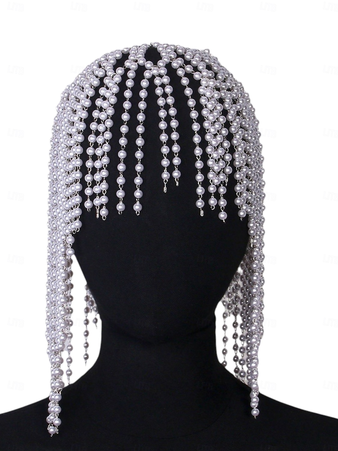 Dames Mardi Gras Parelsier Hoofddoek voor Carnaval – Sprankelende Festival Haar Accessoire met Glamoureuze Pareldetails voor speciale gelegenheden 2026 - $26.99 –P5