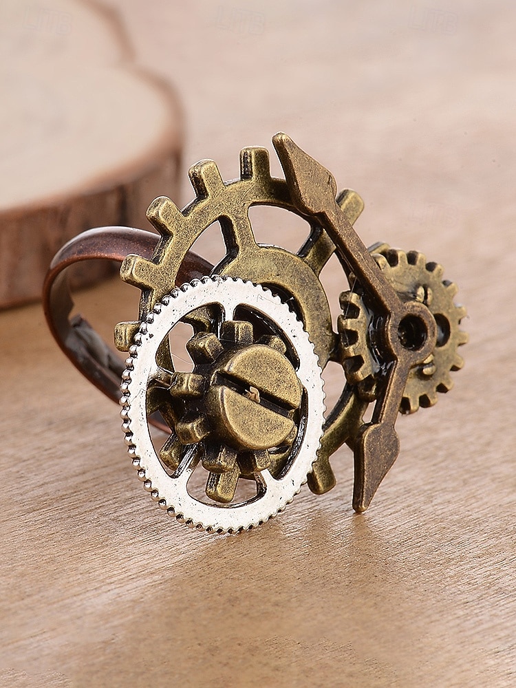 Naisten Mardi Gras steampunk antiikkiseosrataskäyttö ja kelloa käden sormus - monivärinen teollinen lisävaruste karnevaaleille ja pukeutumisjuhliin 2026 - $7.99 –P13