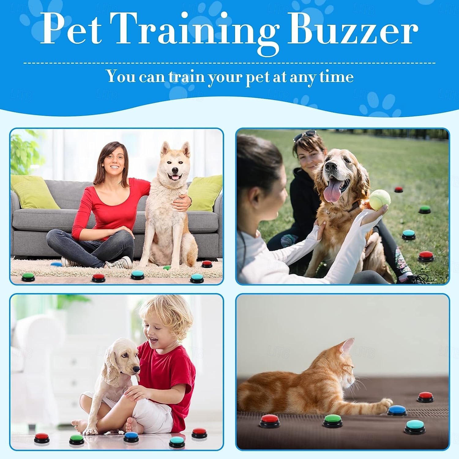 1 bouton d'enregistrement vocal pour la communication et le dressage des animaux de compagnie, enregistrement de 30 secondes &Jouet pour chien avec retour vocal, clicker enregistreur pour chat, chiot, de 2026 ? $15.99 –P6