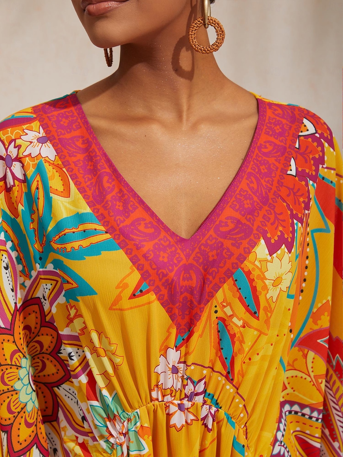 Boho-Paisley-Kaftan aus fließendem Chiffon 2026 - $91.99 –P6