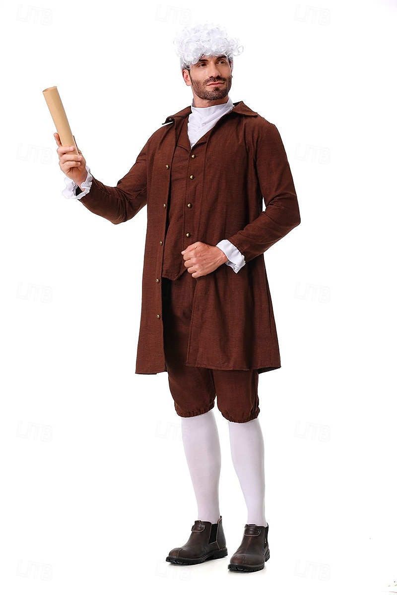 250e jubileum VS Rococo Barok Outfits Lange Mouwen George Washington Koloniaal Onafhankelijkheidsoorlog Kostuum Voor heren Carnaval Independence Day 4 juli Volwassenen Jas Broeken Kraag 2026 - $50.99 –P4