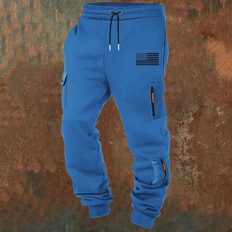 Hombre Pantalones cargo Pantalones de Deporte Persona que practica jogging Pantalones Correa Bolsillo Cintura elástica Bandera estadounidense de los Estados Unidos Comodidad Transpirable Casual 2026 - $26.99 –P3