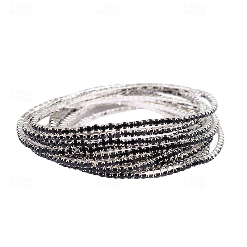Cubic Zirconia Classic Fashion Fashion Simple Alloy Bracelet Jewelry Silver / Black / Champagne For Daily Formal Holiday Date 2026 - BHD 4.14 –P4