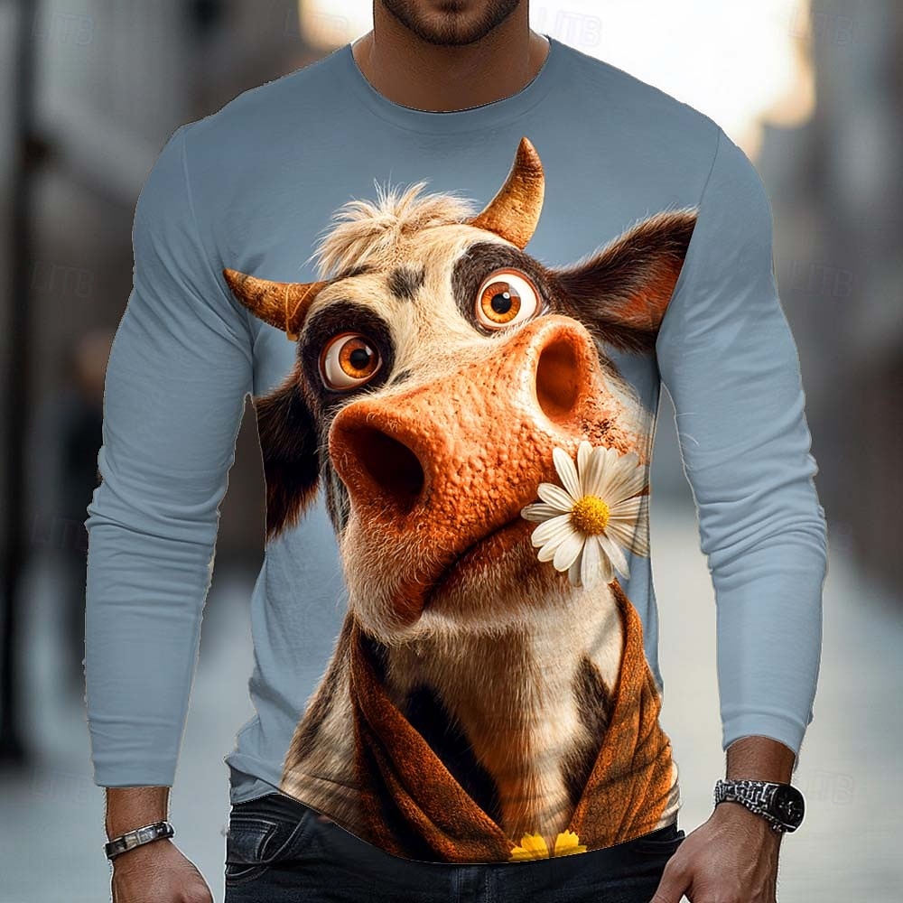Bărbați Animal Tigru Amuzant Tricou Manșon Lung Tricou Tipărire 3D Stil Nautic Cămașă Modă De Bază Casual Zilnic Stradă Albastru piscină Albastru 2# Kaki Vară Primăvară Îmbrăcăminte S M L XL XXL XXXL 2026 - $23.99 –P2