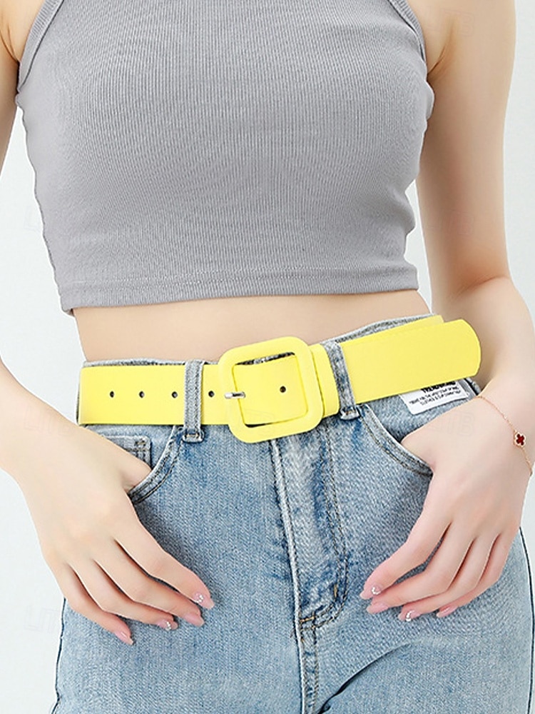 Cinto feminino em couro sintético, diversas cores, ajuste regulável, perfeito para o Dia de São Patrício e para o dia a dia, acessório estiloso e versátil. de 2026 por $9.99 –P8