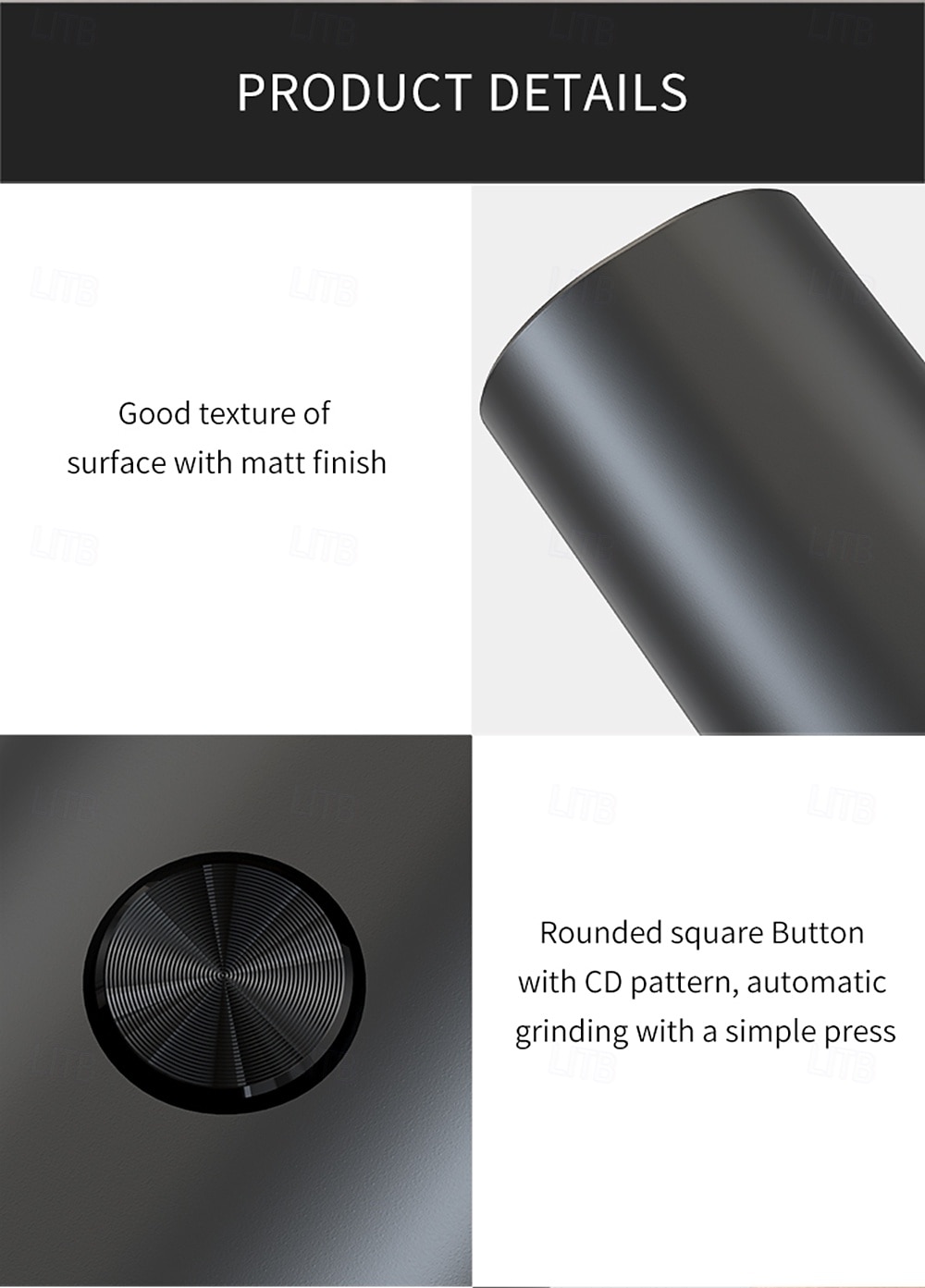 Electric Salt and Pepper Grinder Battery Powered for Convenience (batteries Not Included) Two-pack with Base Practical White LED Light Adjustable Coarseness One-button Operation Stylish Black Fi 2026 - $42.99 –P7
