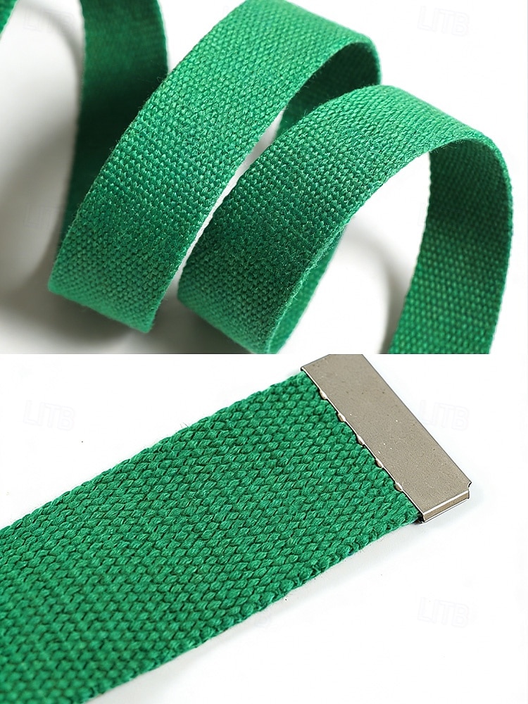 Cintura da uomo in tela, tessuto multicolore con fibbia argentata elegante, perfetta per il giorno di San Patrizio, il carnevale e l'uso quotidiano, regolabile ed elegante del 2026 a $9.99 –P7