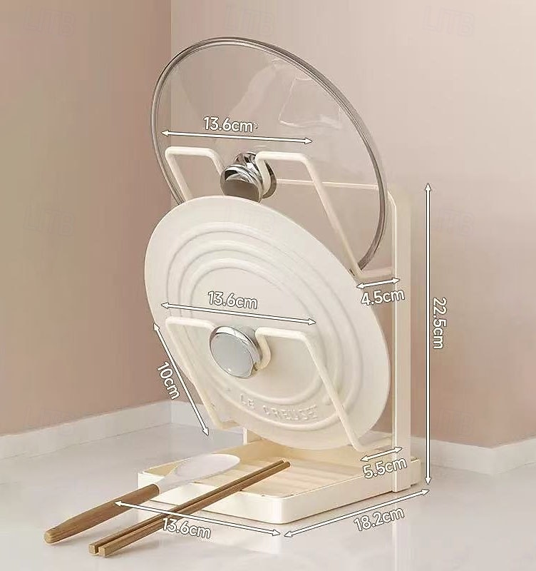 konyhai edényfedő tárolóállvány, edényfedő vágódeszka tartó kivehető csepptálcával, helytakarékos konyhai edényfedő szervező állvány pultra 2026 - $21.33 –P13