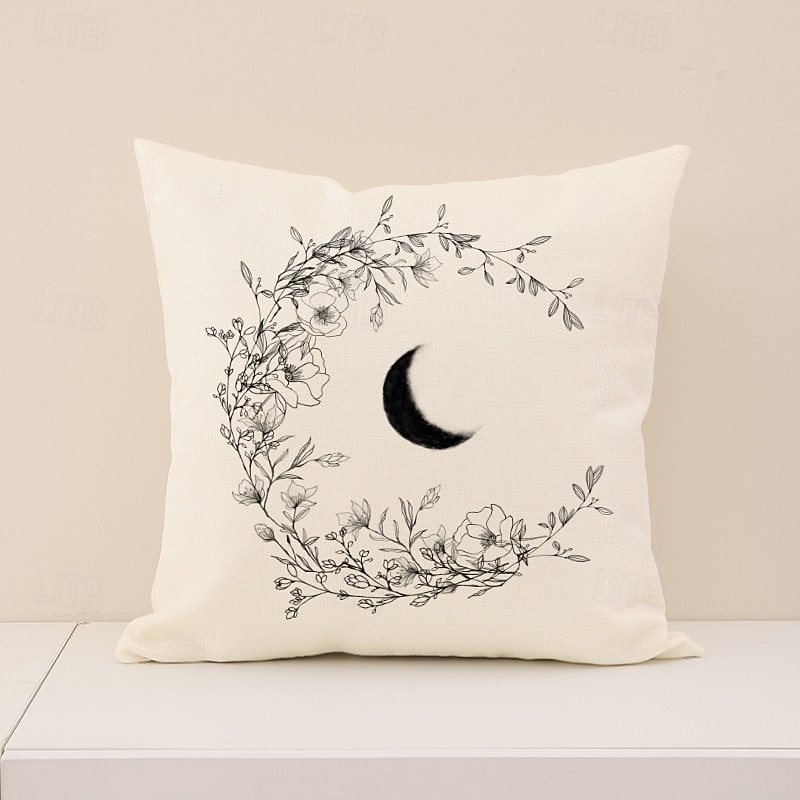 Housse de coussin décorative pour l'Aïd el-Fitr, imprimé croissant de lune sur une seule face, décoration pour les fêtes du Moyen-Orient, coussin polyvalent pour canapé, salon et salle de prière, de 2026 ? $12.99 –P6