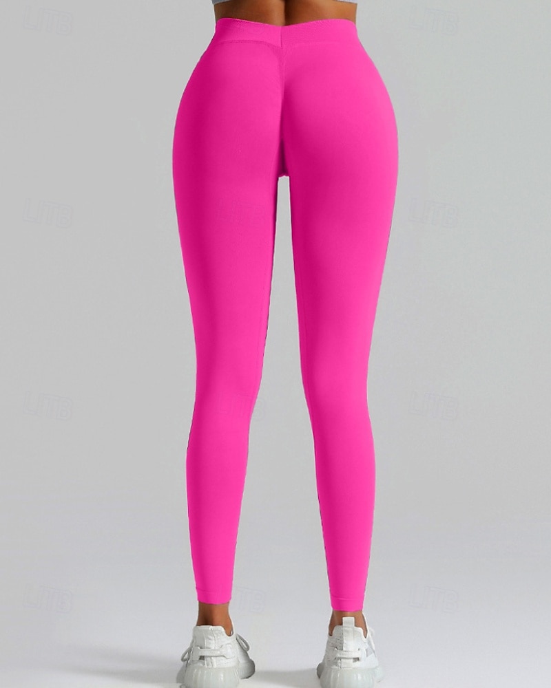 Per donna Chinos Leggings Streetwear Casual Athleisure Lunghezza intera Vita media Semplice Elastico in vita Traspirante Elasticizzato Quotidiano All'aperto Vacanza Viola Nero Blu reale Fuschia del 2026 a $17.99 –P8
