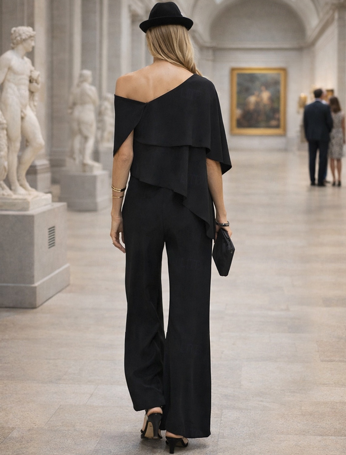 Jumpsuits Floor Length Mother of the Bride Dress Short Sleeve Off Shoulder Elegant Formal Wedding Guest Wedding Party Chiffon with Ruffles 2026 - $160.99 –P2