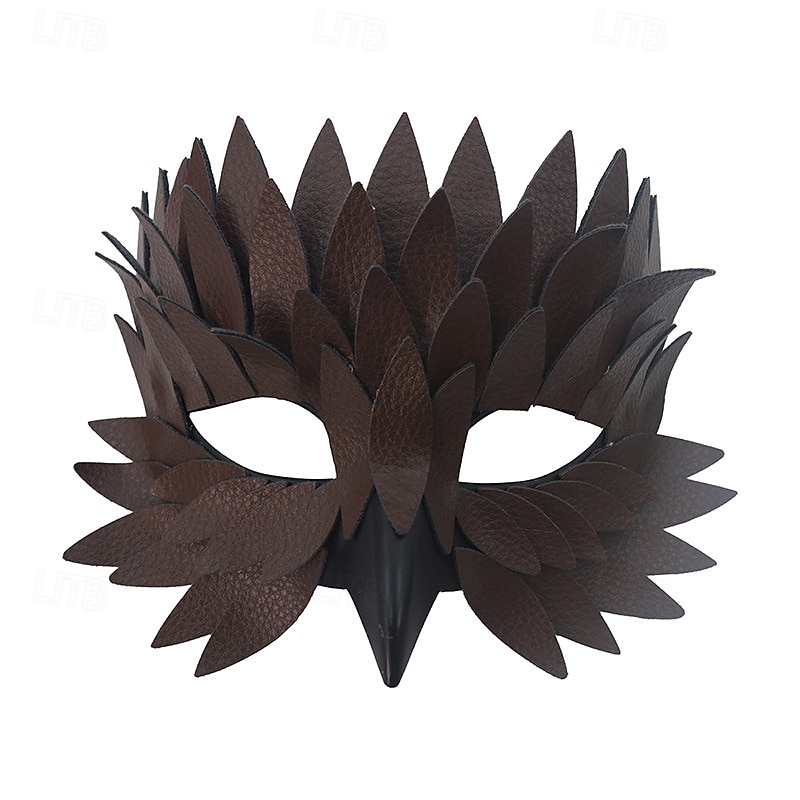 Naisten Mardi Gras vihreä höyheninen nahkanaamio - lintuinspiroitu puvustuslisävaruste 3D-kerroksilla venetsialaiseen karnevaaliin ja naamiaisjuhliin 2026 - $14.99 –P8