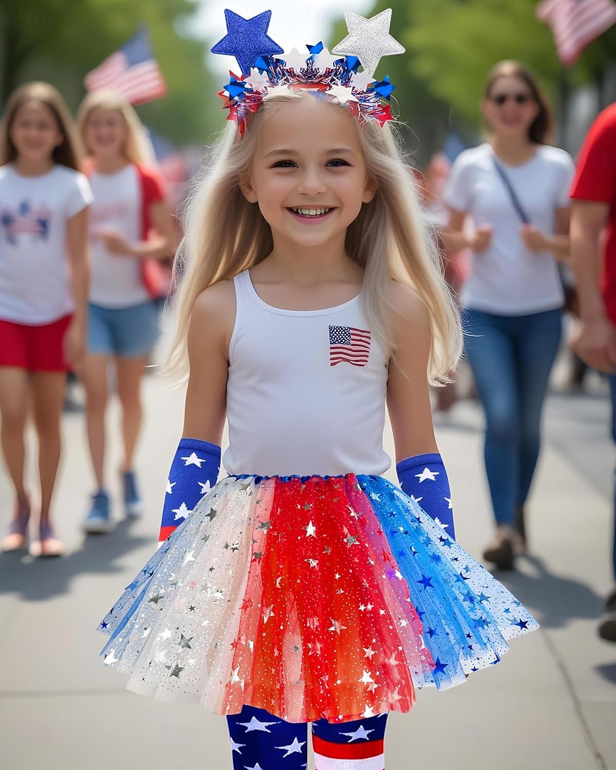 250e jubileum VS Schijf Jaren '80 Onderrok Tutu Onder rok met accessoires Kostuum Dames Carnaval 2026 Carnavalskostuum Halloween Carnaval Maskerade Independence Day 4 juli Kinderen Rok Kousen Meer 2026 - $29.99 –P2
