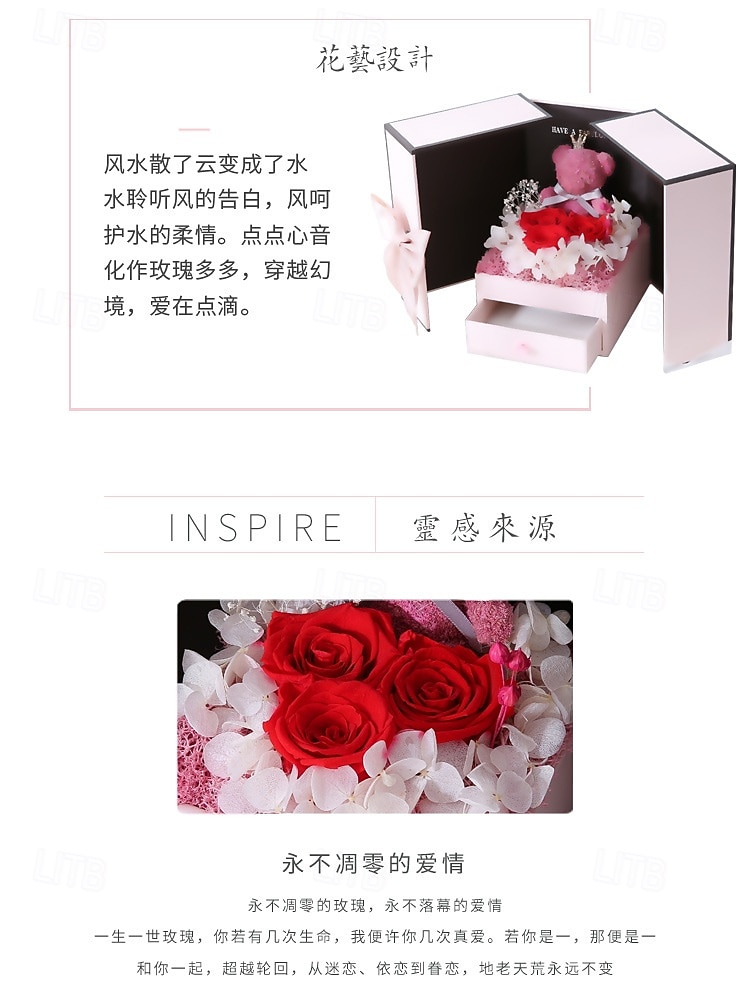 Presentes para mulheres, urso de musgo com rosa vermelha preservada e colar, presentes românticos e eternos para o Dia dos Namorados com caixa de presente, caixa de joias com rosas para mães e de 2026 por $47.99 –P5