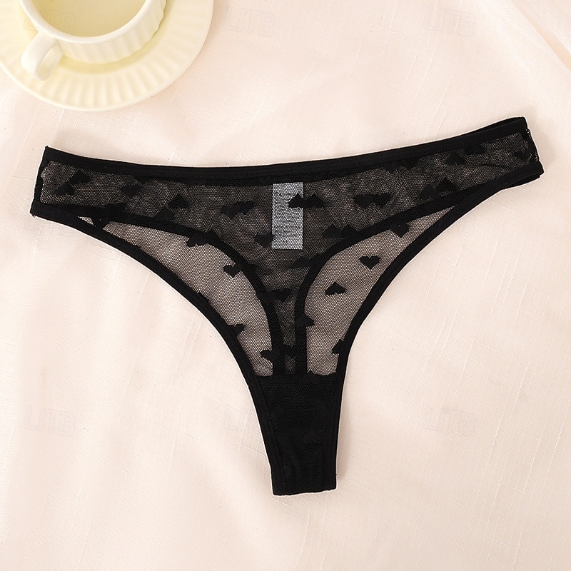 Women's Panties Lace Elastic WaistNightwearCotton Nylon Solid Colored Fashion Cute Black White Red Winter Spring & Summer Fall & Winter 2026 - $3.49 –P4