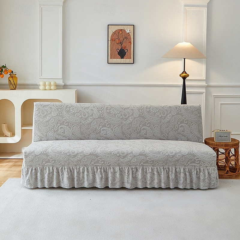 2 eri kokoa hameen helmatyylinen jacquard-kangas käsinojaton vuodesohvan päällinen sohvan uudenvuoden koristepäälliset joustava suoja joustava penkin päällinen 2026 - $97.99 –P7