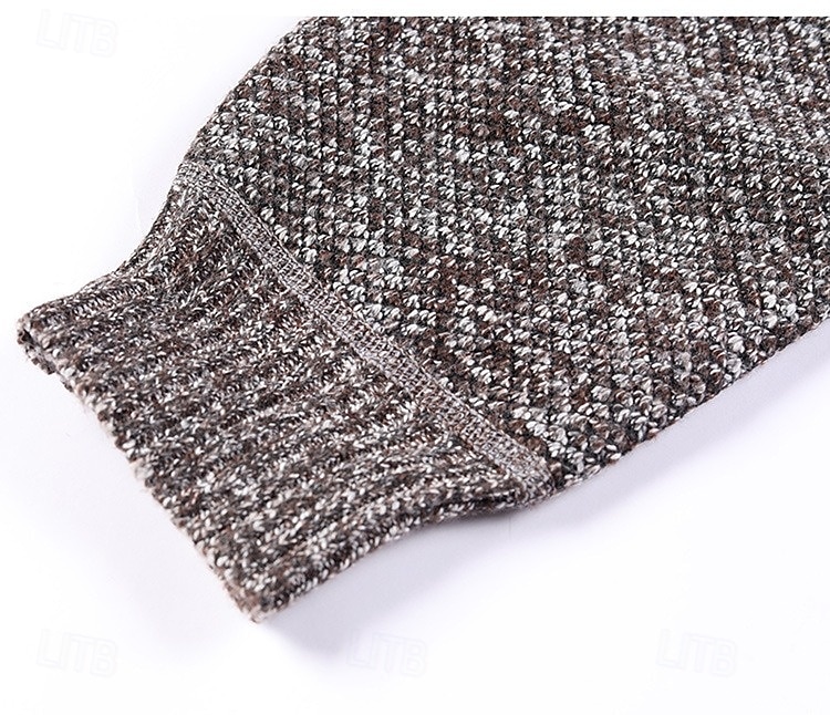 Муж. Вязаная ткань Кардиган Свитер на молнии Свитер Куртка флисовый свитер Рельефный узор Вязать Обычные топы Классический Флис Сплошной цвет Вырез под горло 2026 - ₩43524 –P9