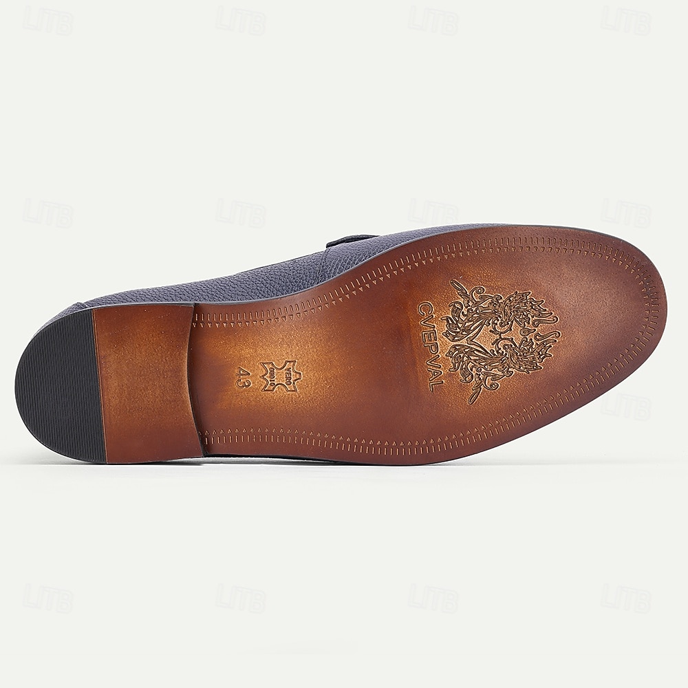 Men's Elegant Blue Leather Loafers – Comfortable and Stylish, Perfect for Weddings, Formal Events and Special Occasions 2026 - $99.99 –P7
