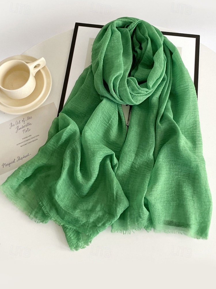 Lett polyesterskjerf for kvinner, flere farger, mykt og tynt, perfekt for St. Patricks dag og hverdagsbruk 2026 - $9.99 –P5