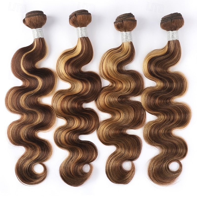 2 pacotes de cabelo humano com mechas p4/27, ondulado, de 30 a 70 cm (12 a 28 polegadas). de 2026 por $104.99 –P2
