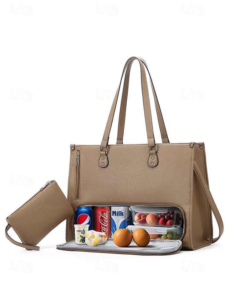 Women's Faux Leather Tote Bag with Adjustable Shoulder Strap, Large Capacity, Waterproof, Multiple Colors - Perfect for Weekend Getaways and Daily Commute 2026 - $42.99 –P16