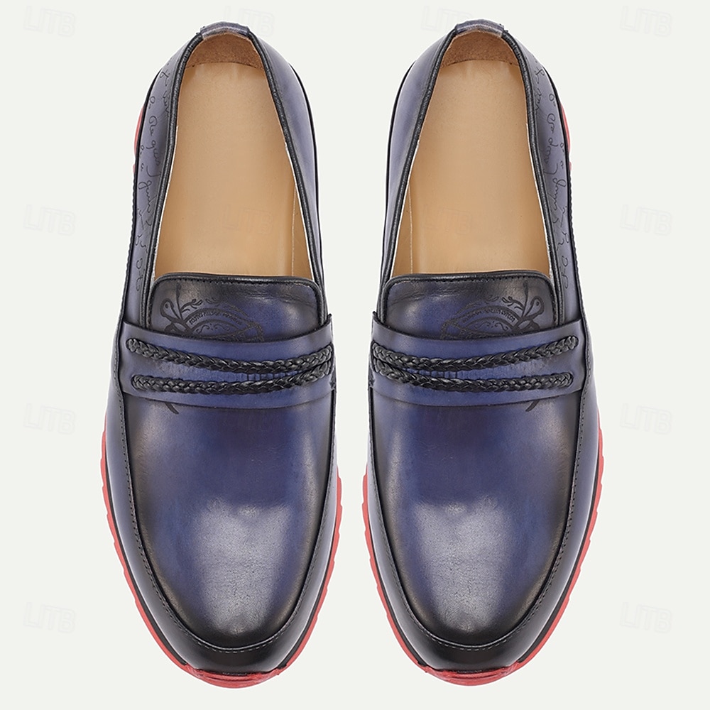 Мужские темно-синие кожаные оксфорды – классические туфли на шнуровке с прочной подошвой, идеально подходящие для свадеб, деловых встреч и торжественных мероприятий. 2026 - $109.99 –P8