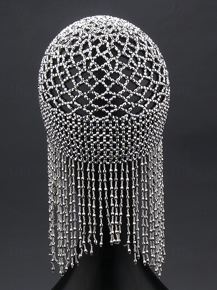 Dames Mardi Gras Beade Hoofddoek met Plastic Kralen Meerdere Kleuren Elegante Ontwerp Perfect voor Carnaval  Masker Bals 2026 - $19.99 –P9