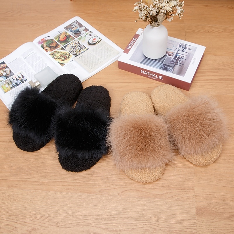 Plush Winter Slippers for Women Indoor Home Warm Furry Slide Slippers Non Slip Comfortable Cozy House Slippers Soft Warm Footwear for Bedroom Living Room 2026 - $18.99 –P4