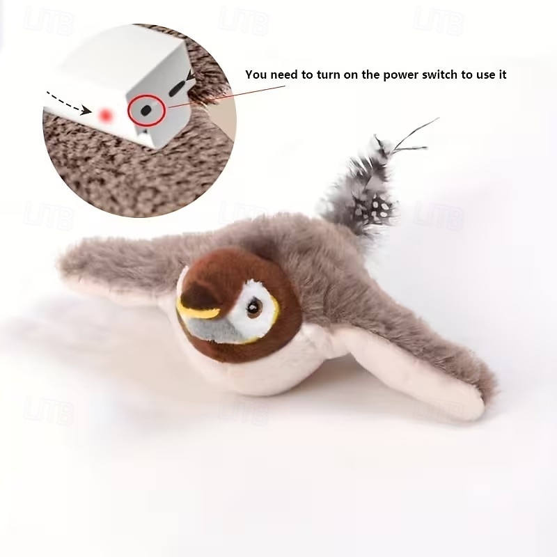 Jouet oiseau couineur rechargeable pour chats &Chiens - jouet interactif pour animaux de compagnie, conçu avec des plumes artificielles résistantes, un effet sonore réaliste et rechargeable par USB. de 2026 ? $24.99 –P7