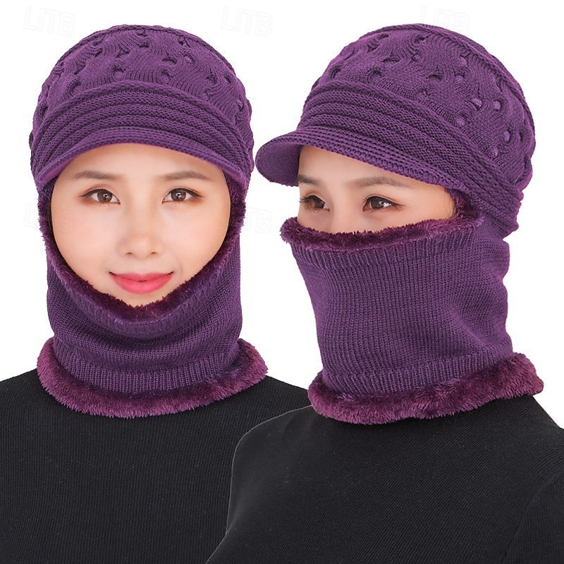 Dam Hatt Vinter hattar Vindtät Varm Dagligen Utomhus Gata Stickad Ren färg 2026 - $14.99 –P1