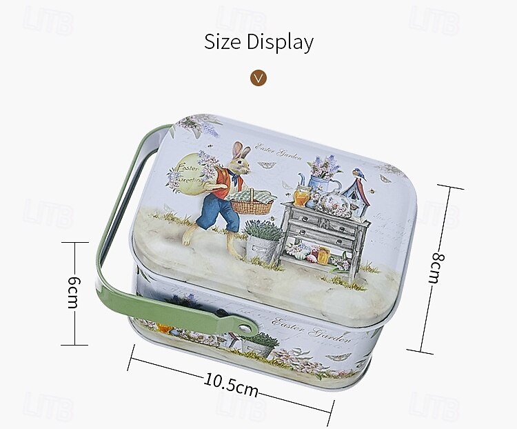 Συσκευασία 6 κουτιών δώρου με δημιουργικά πασχαλινά τενεκεδάκια, κουτιά δώρου με μπισκότα και λαγουδάκι, φορητά κουτιά δώρου με πασχαλινές λιχουδιές, διακοσμητικά μεταλλικά κουτιά δώρου 2026 - $20.99 –P8