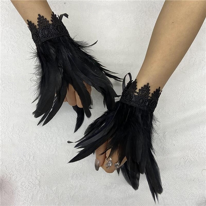 Carnaval 2026 Accesorios de Samba del Carnaval de Río Muñequeras de Plumas Negras con Encaje - Pulseras Elegantes para Fiestas Gatsby Disfraz de Festival de Brasil 2026 - $8.99 –P5