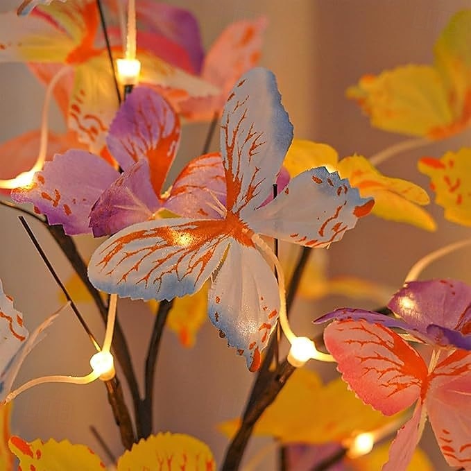 Simulated Butterfly LED Birch Tree Light 60cm-24LEDs AAA Battery USB Dual purpose Indoor Spring and Summer Bedroom Bedhead Living Room Dining Room Party Wedding Atmosphere Decoration Ornament Lights 2026 - $23.99 –P3