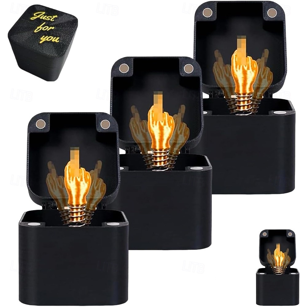 3-pack långfinger i en låda, 3D-utskriven fingeröverraskningspresentask, rolig popup-skämtleksak för kontoret eller hemmet, vita elefantpresenter för vuxna, söt och bästa vita elefanten 2026 - $21.99 –P1