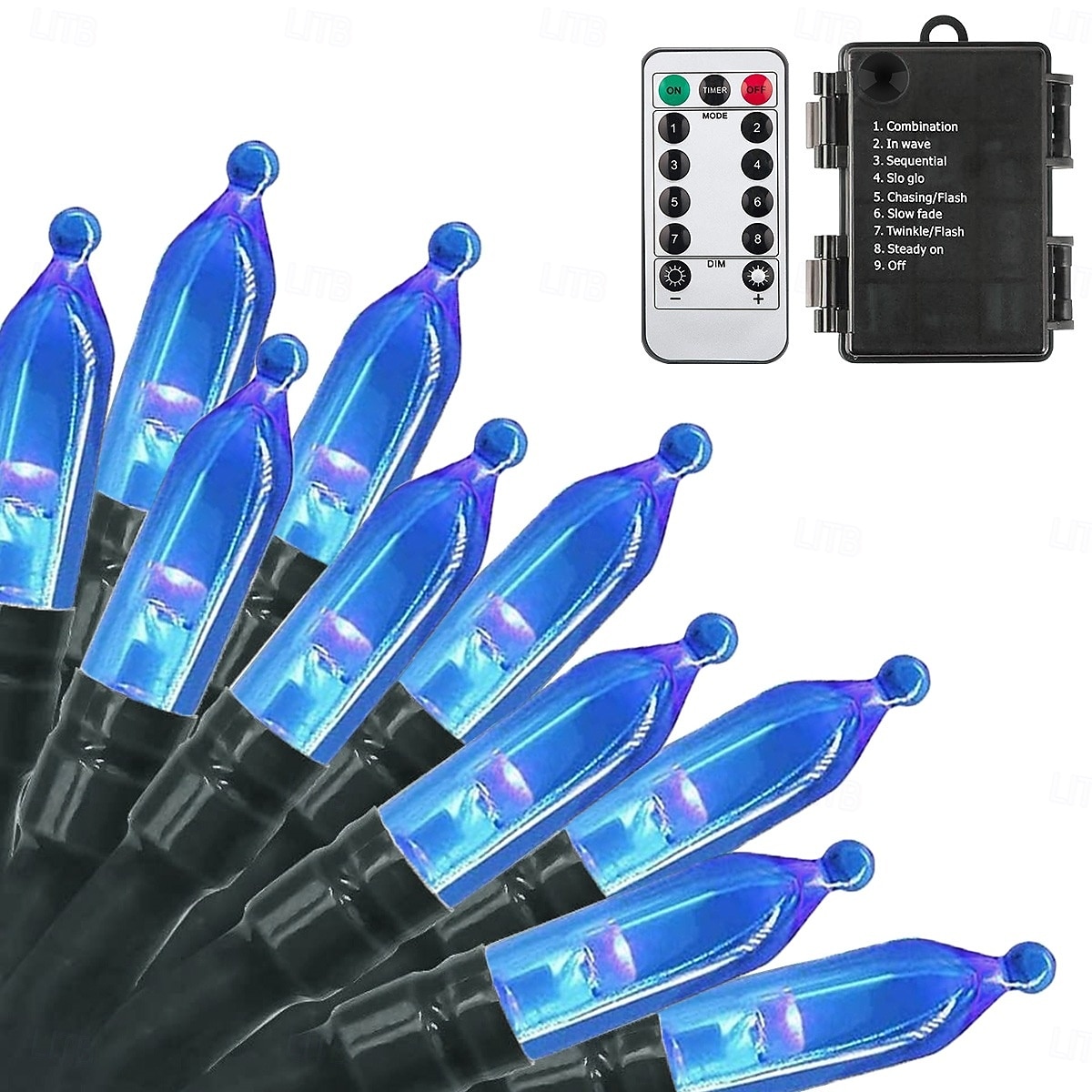 Vízálló elemes fényfüzér mini lámpák 33ft 100 LED 8 funkciós időzítő távirányítóval benti hálószobához Valentin-nap új év Halloween esküvői parti hangulatú díszvilágítás 2026 - $17.49 –P10