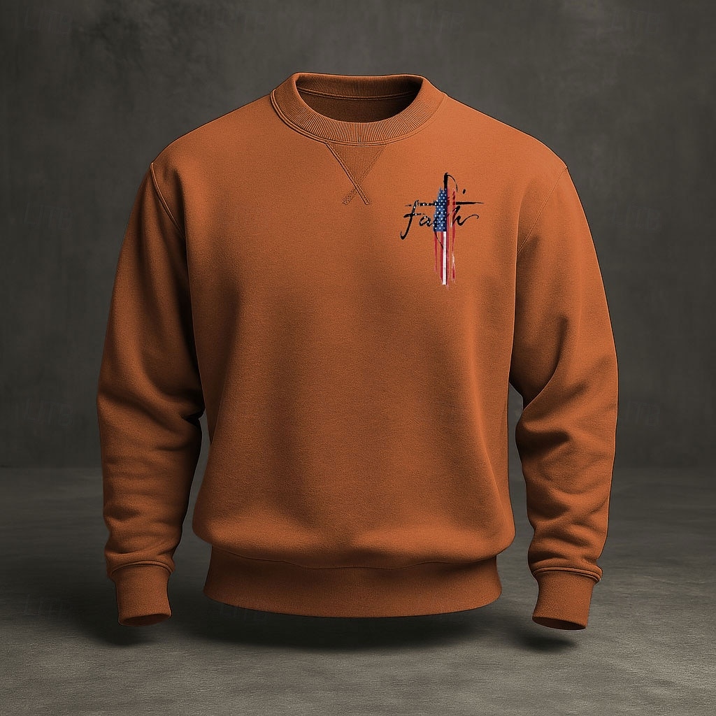 2026年 アメリカ建国250周年 男性用 スウェットシャツ クルーネック ブルー ライトブルー ブラック ホワイト イエロー 冬 春 & 秋 デザイナー S M L XL 2XL 3XL  コレクション – $31.99 –P10