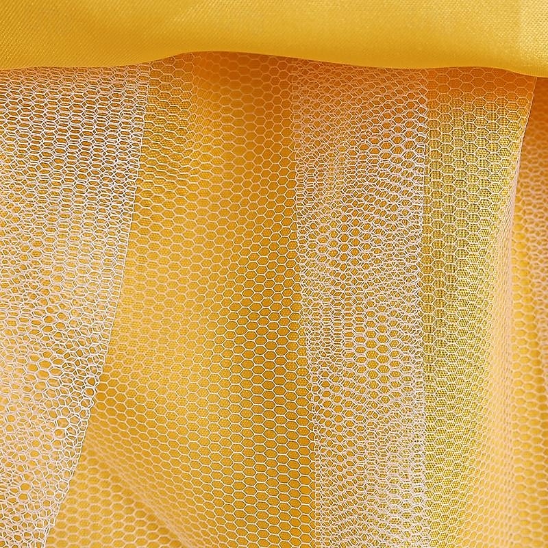 Bloemenmeisjesjurk, communiejurk, formele jurk voor meisjes, trouwkleding, feestkleding, formele mode voor bruiloften, schattige patchwork, mesh, effen kleur, mouwloos, ronde hals, geel, roze, 4 jaar 2026 - $51.99 –P15