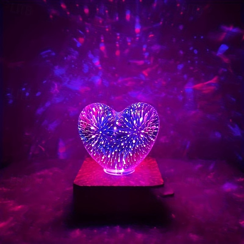 1 buc lampă de noapte cu artificii de dragoste 3D alimentată prin USB 11 * 9cm decorativ pentru dormitor living dining atmosferă pentru capul de pat lumini decorative cadouri 2026 - $17.99 –P11