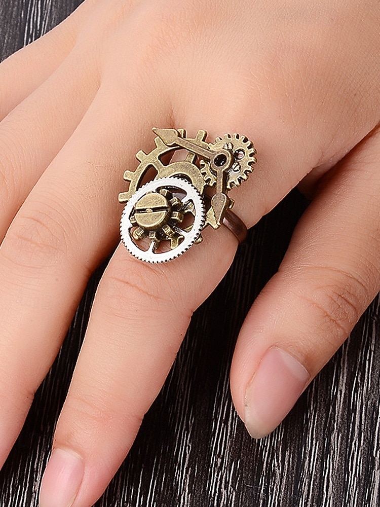 Naisten Mardi Gras steampunk antiikkiseosrataskäyttö ja kelloa käden sormus - monivärinen teollinen lisävaruste karnevaaleille ja pukeutumisjuhliin 2026 - $7.99 –P4
