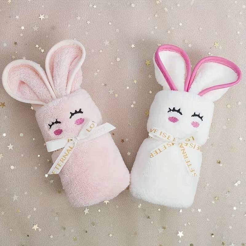 4-delat presentset med påskhare och handdukar - - mjukt pastellrosa/beige/vita/lila kaniner med hjärtformade öron &ögonlock perfekta för duschar, bröllop, födelsedagar, bad (moderna handdukar med 2026 - $13.99 –P5
