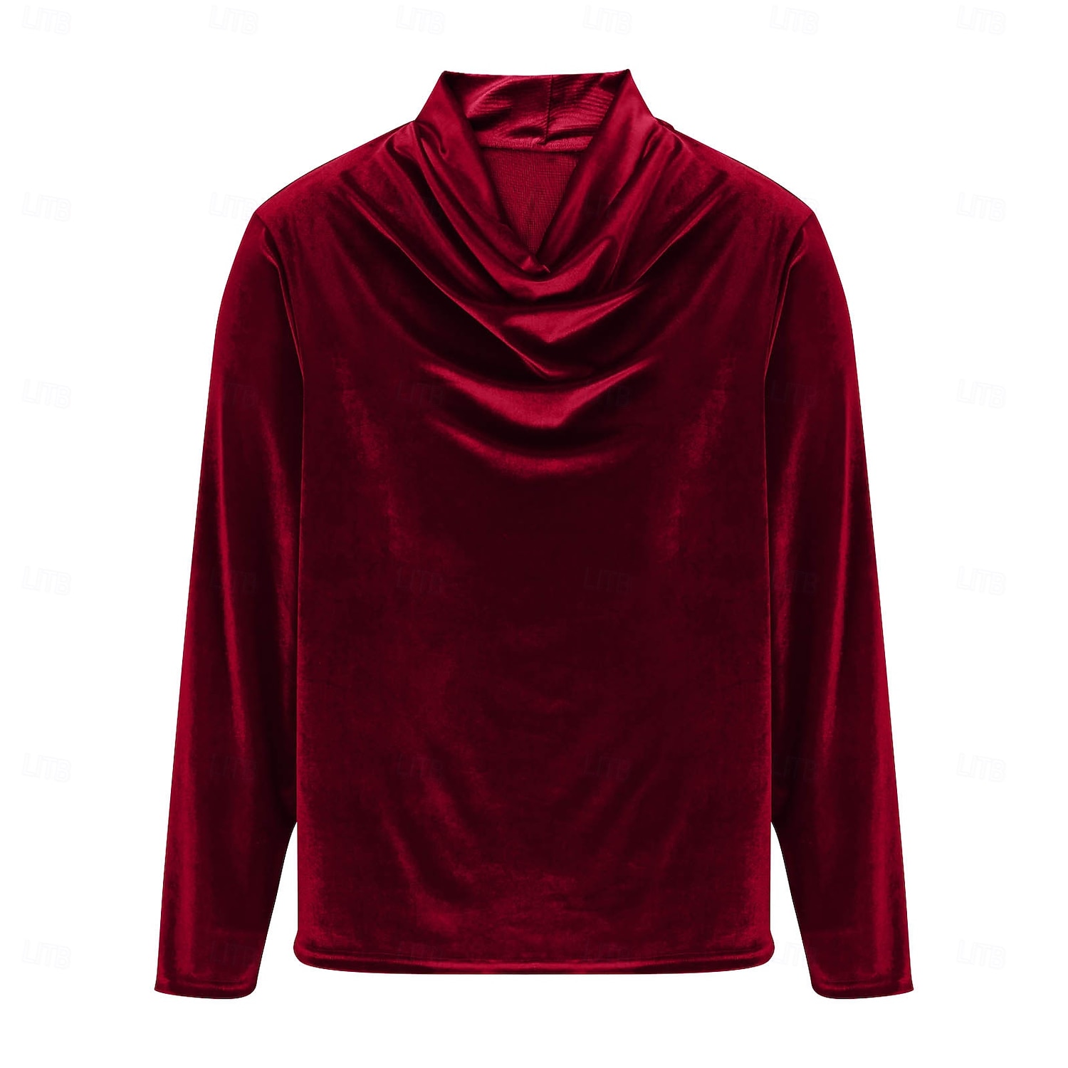 Муж. Футболка Длинный рукав Вырез под горло Осень Наступила зима Все сезоны Сплошной цвет Традиционный / винтаж На каждый день Рюши Повседневные Дом на открытом воздухе Винный Черный Белый 2026 - $24.99 –P2