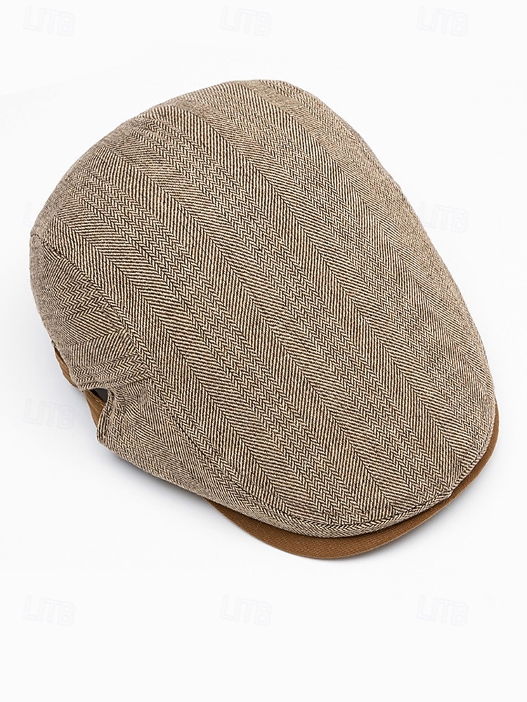 мужская полиэстеровая плоская кепка с узором «ёлочка» — стильная и удобная, доступна в нескольких цветах для повседневных и официальных случаев 2026 - $14.99 –P3