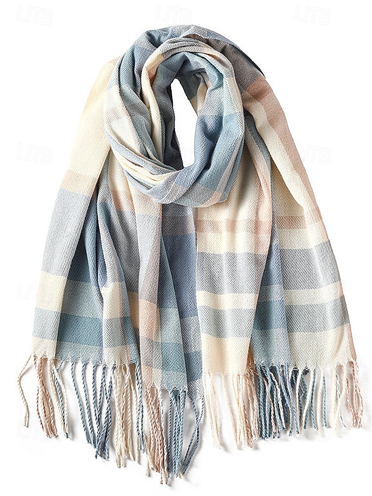 Women's Faux Wool Polyester Scarf, Plaid Design, Multiple Colors, Perfect for Winter and Casual Wear 2026 - $11.99 –P8