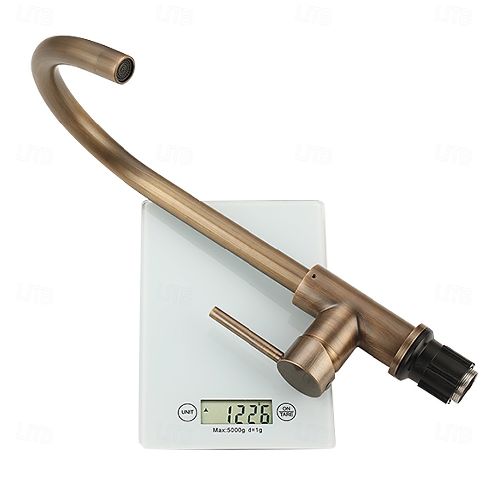 2026年 水栓 - シングルハンドルつの穴 アンティーク真鍮 標準スパウト センターセット 現代コンテンポラリー Kitchen Taps  コレクション – $186.99 –P3